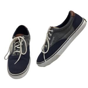 TOMMY HILFIGER Men's Shoes US 7.5 Blue Gray Canvas Classic Lace Up Sneakers